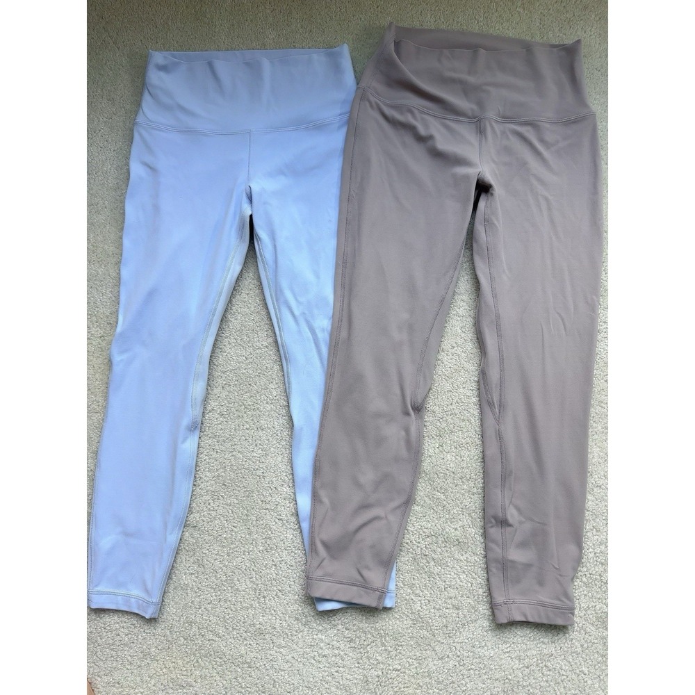 2PC- Lululemon Nulu Align 24" Leggings Oasis Blue & Mauve Grey Size 8